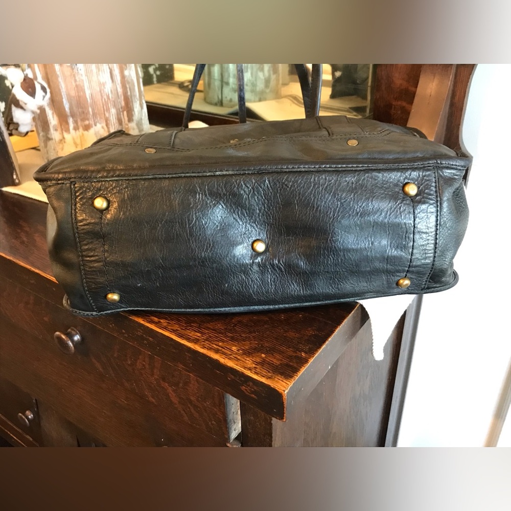 Frye Campus Dakota Leather Marbled Black Tote Shopper Shoulder Bag $378 - Picture 7 of 15